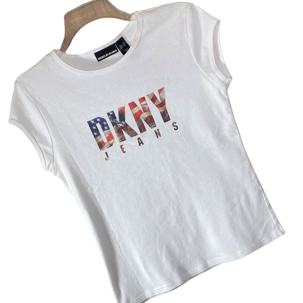 DKNY Vintage Top With New York Skyline Printed On Lettering